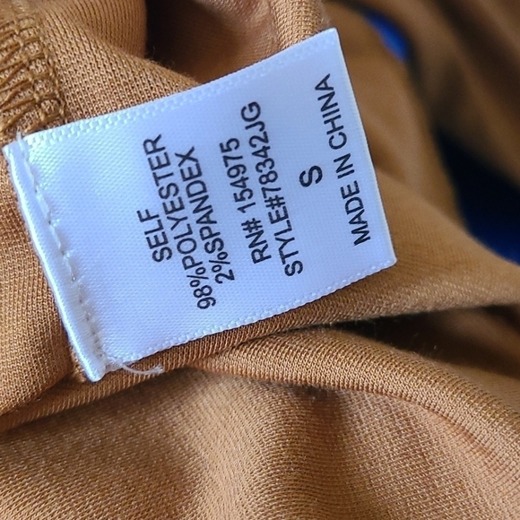 ESLEY Asymetrical Front opening Camel brown blazer Jacket Size Large NWT - Picture 7 of 7